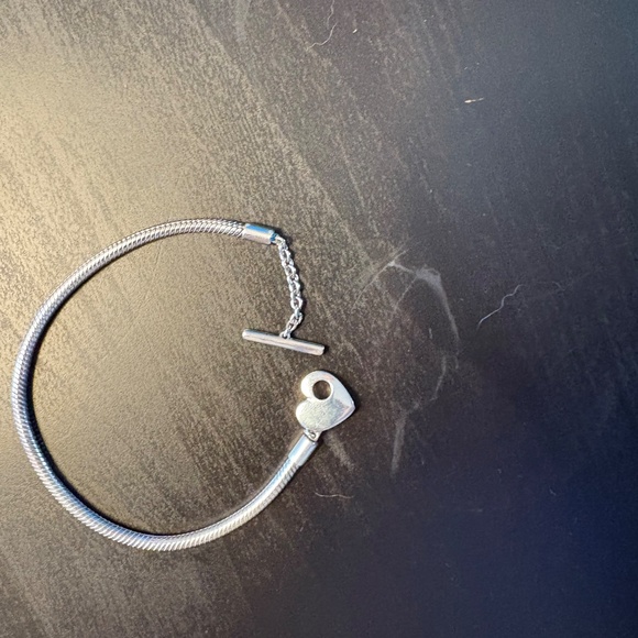 Pandora Moments Heart T-Bar Snake Chain Bracelet - Picture 2 of 4